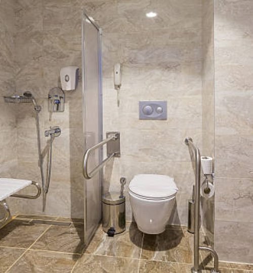 Modern Bathroom luxury Design and Toilet for people with disabilities .